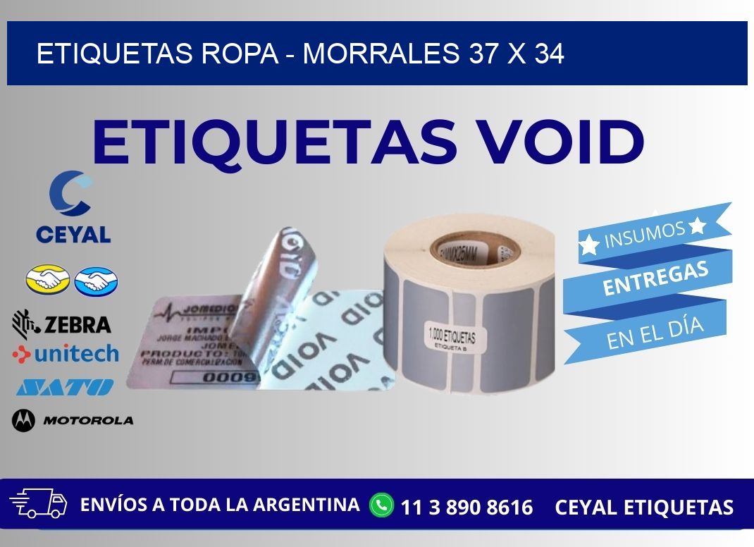 ETIQUETAS ROPA - MORRALES 37 x 34