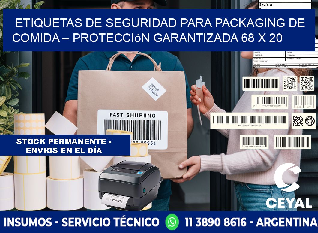 Etiquetas de seguridad para packaging de comida – Protección garantizada 68 x 20