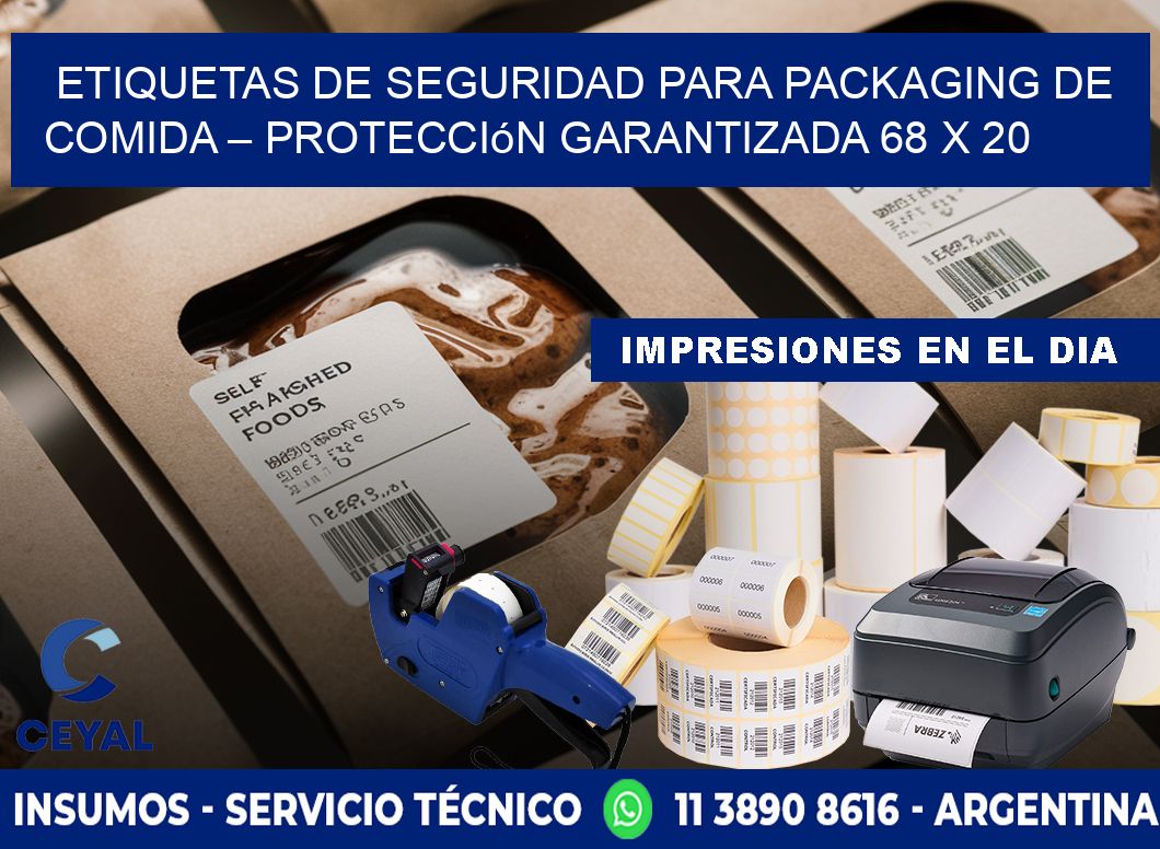 Etiquetas de seguridad para packaging de comida – Protección garantizada 68 x 20