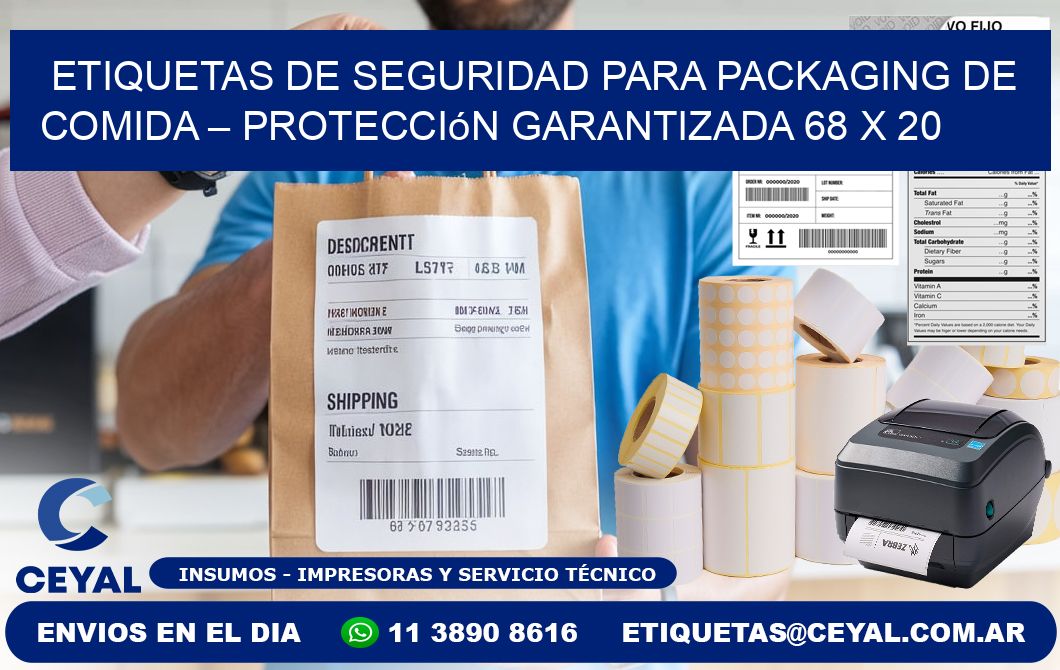 Etiquetas de seguridad para packaging de comida – Protección garantizada 68 x 20