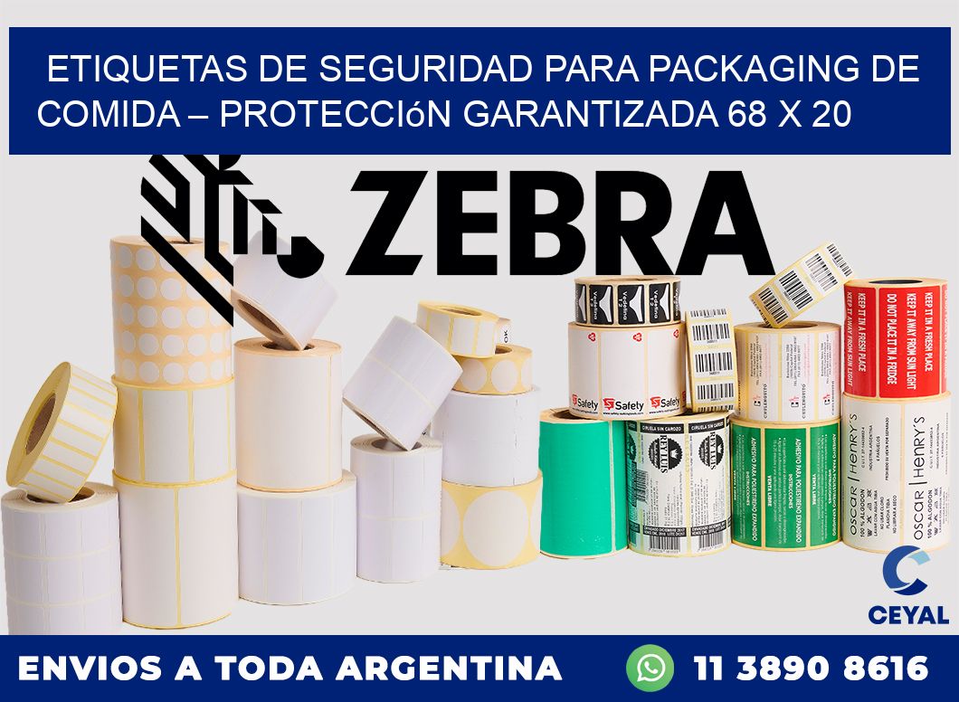 Etiquetas de seguridad para packaging de comida – Protección garantizada 68 x 20