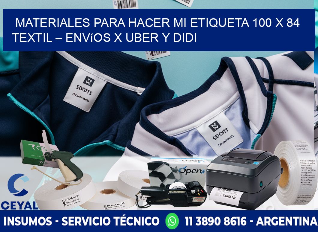 Materiales para hacer mi Etiqueta 100 x 84 textil – Envíos x Uber y DiDi