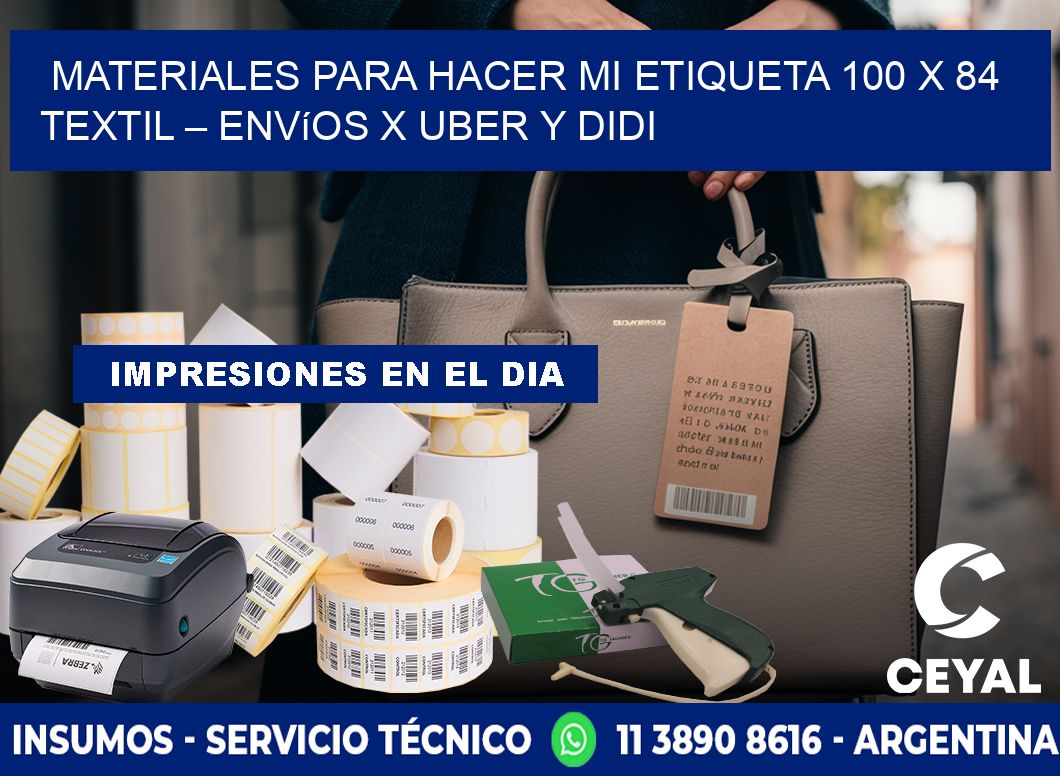 Materiales para hacer mi Etiqueta 100 x 84 textil – Envíos x Uber y DiDi