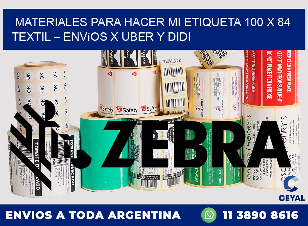 Materiales para hacer mi Etiqueta 100 x 84 textil – Envíos x Uber y DiDi