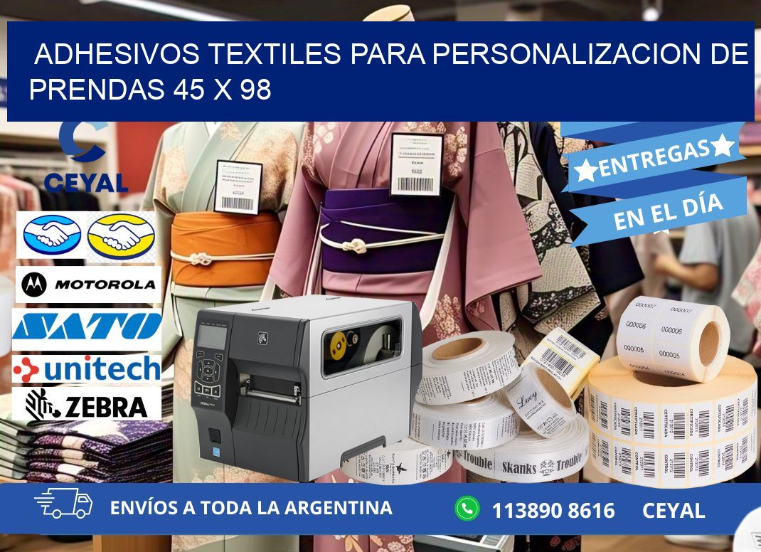 ADHESIVOS TEXTILES PARA PERSONALIZACION DE PRENDAS 45 x 98