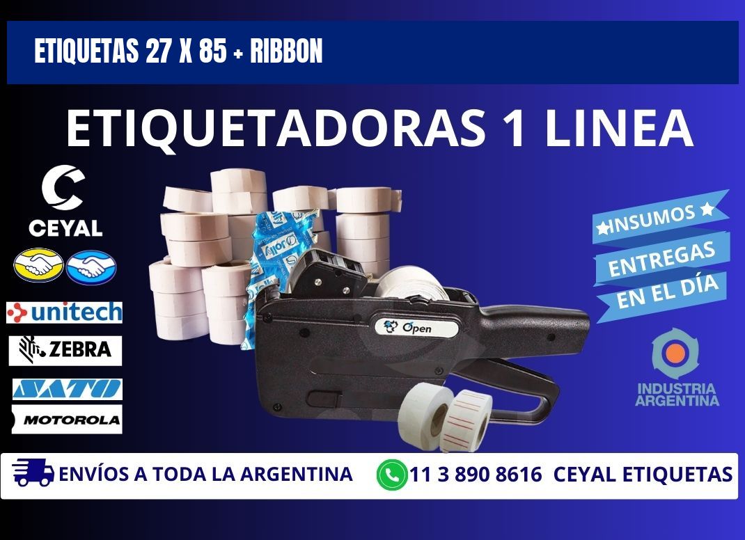 ETIQUETAS 27 x 85 + RIBBON