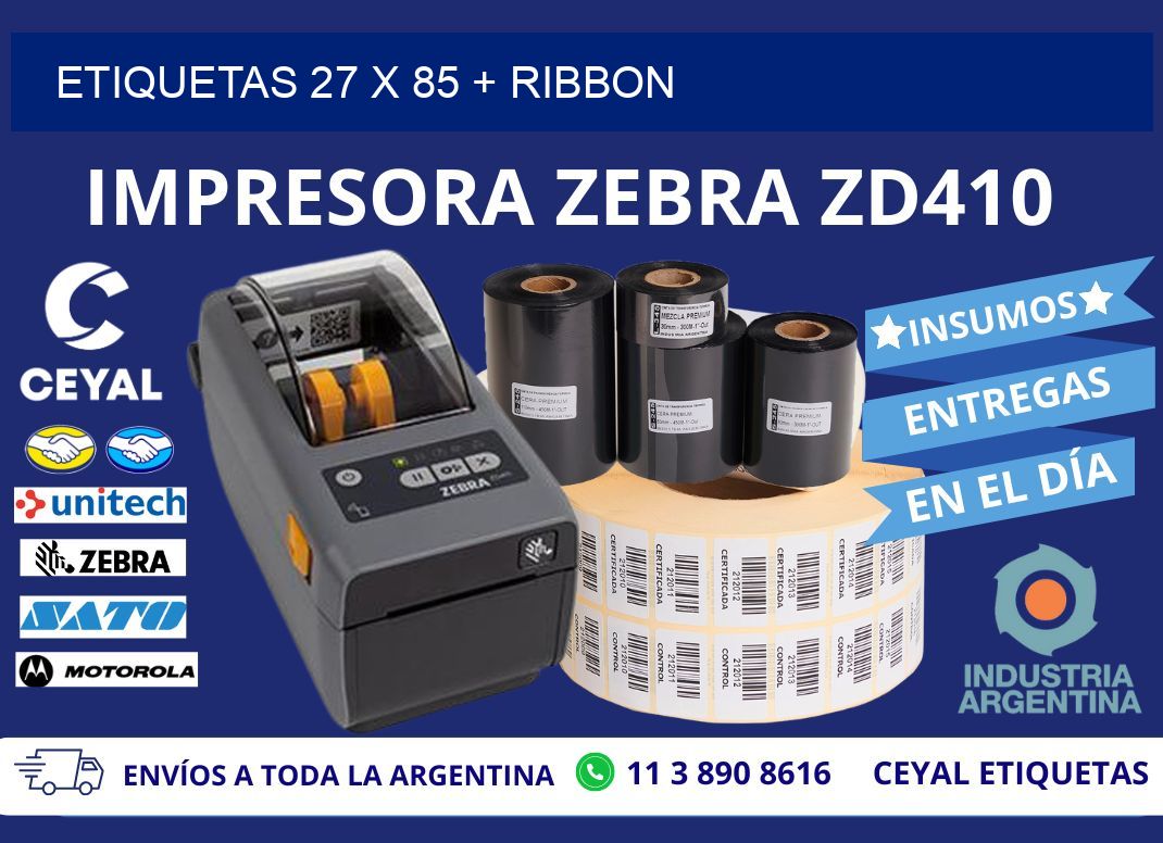 ETIQUETAS 27 x 85 + RIBBON