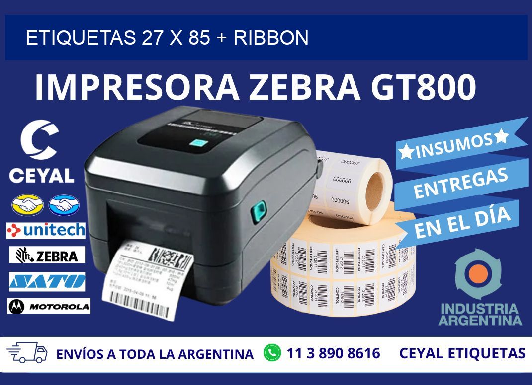 ETIQUETAS 27 x 85 + RIBBON