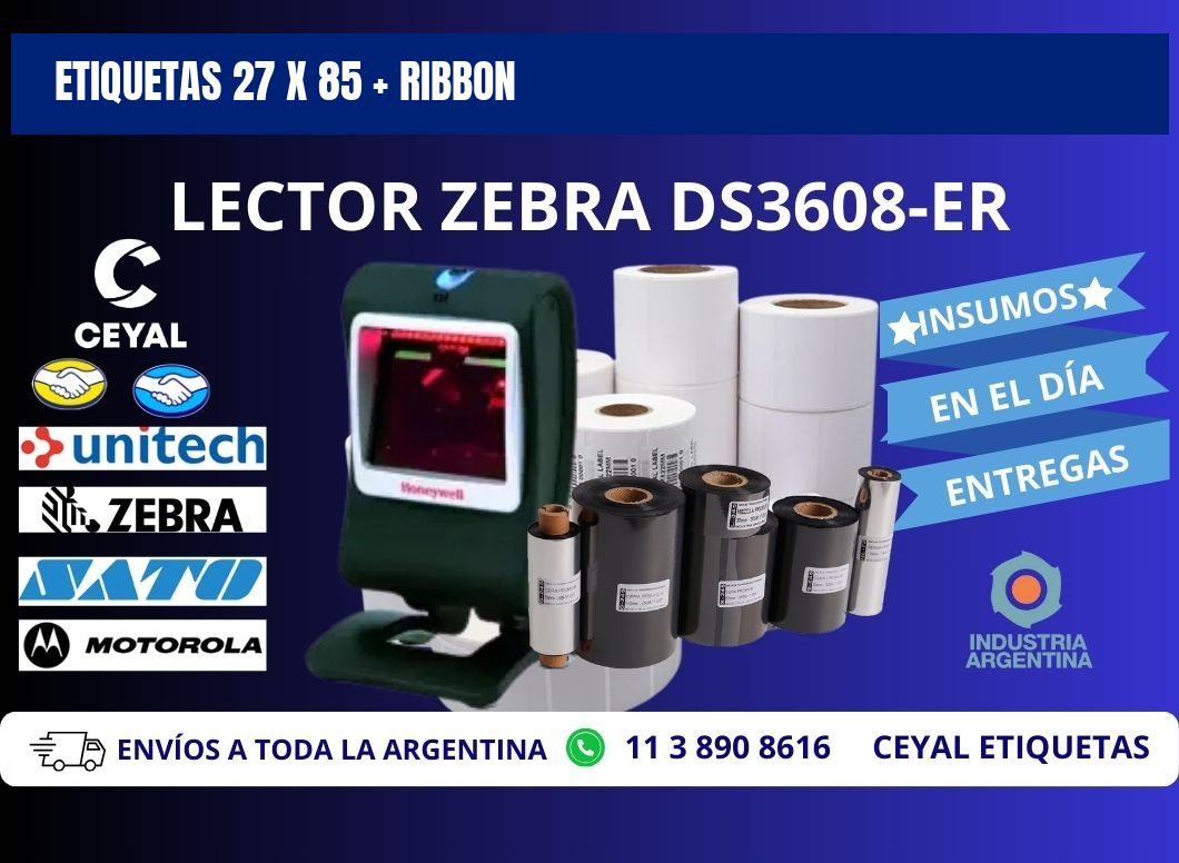 ETIQUETAS 27 x 85 + RIBBON