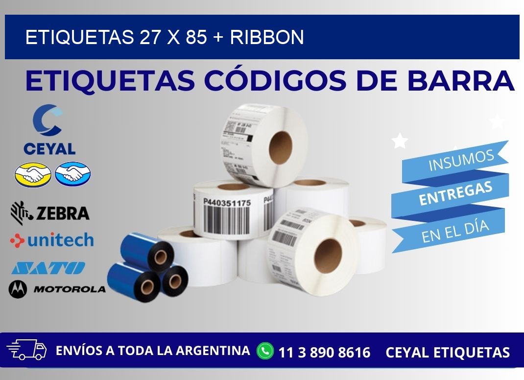 ETIQUETAS 27 x 85 + RIBBON