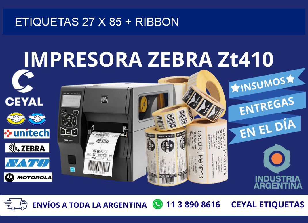 ETIQUETAS 27 x 85 + RIBBON