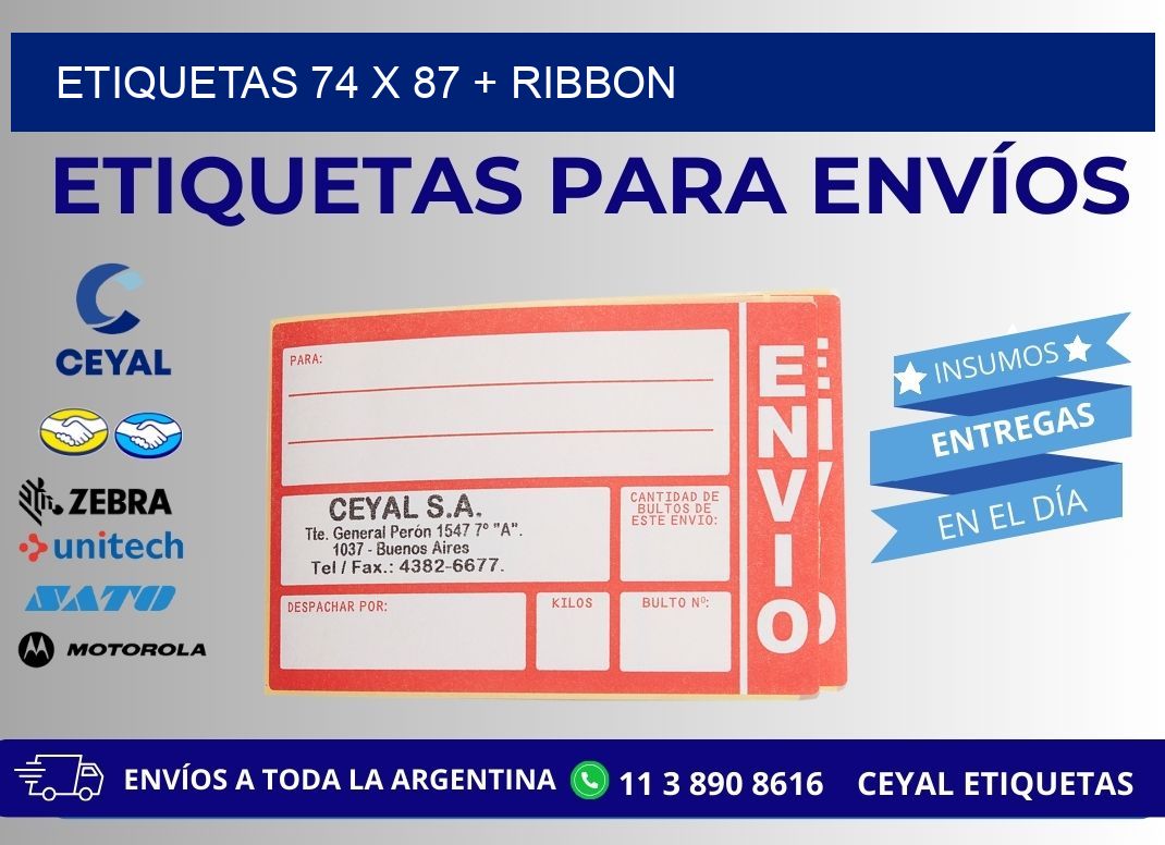 ETIQUETAS 74 x 87 + RIBBON