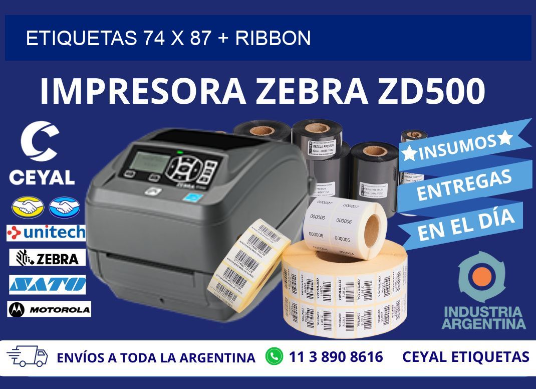 ETIQUETAS 74 x 87 + RIBBON