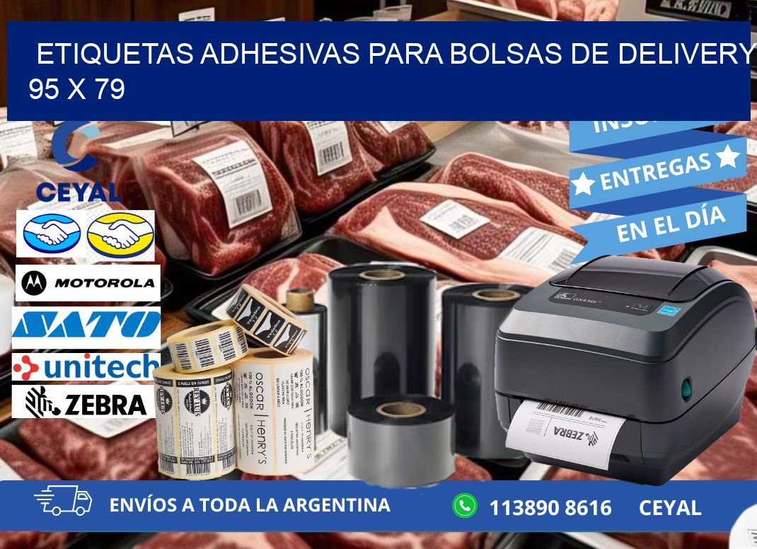 ETIQUETAS ADHESIVAS PARA BOLSAS DE DELIVERY 95 x 79