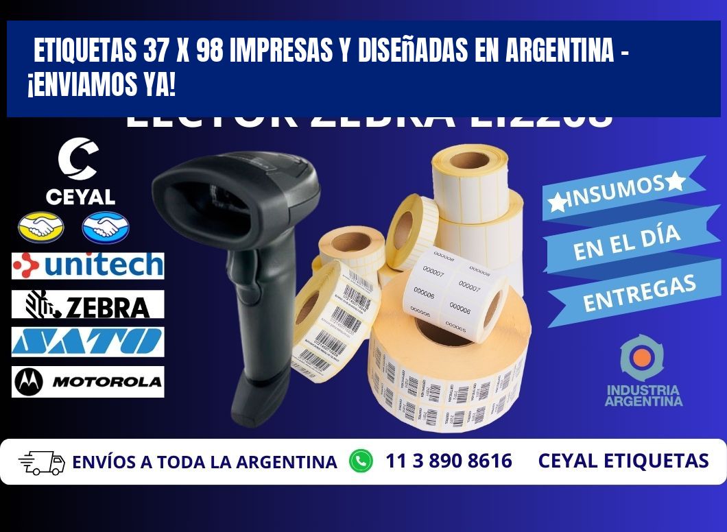 Etiquetas 37 x 98 Impresas y Diseñadas en Argentina – ¡Enviamos Ya!