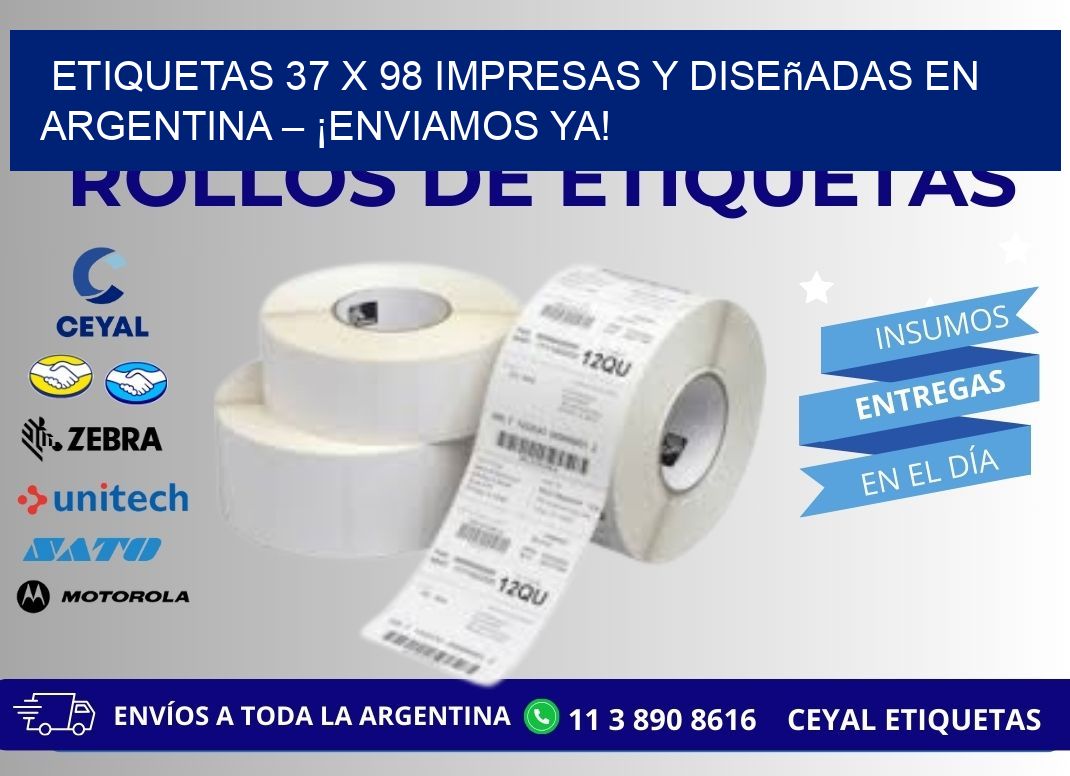 Etiquetas 37 x 98 Impresas y Diseñadas en Argentina – ¡Enviamos Ya!