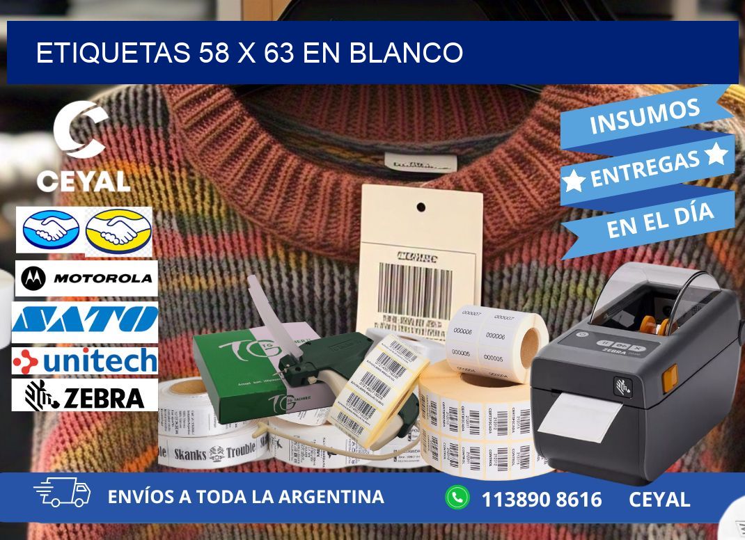 Etiquetas 58 x 63 en blanco