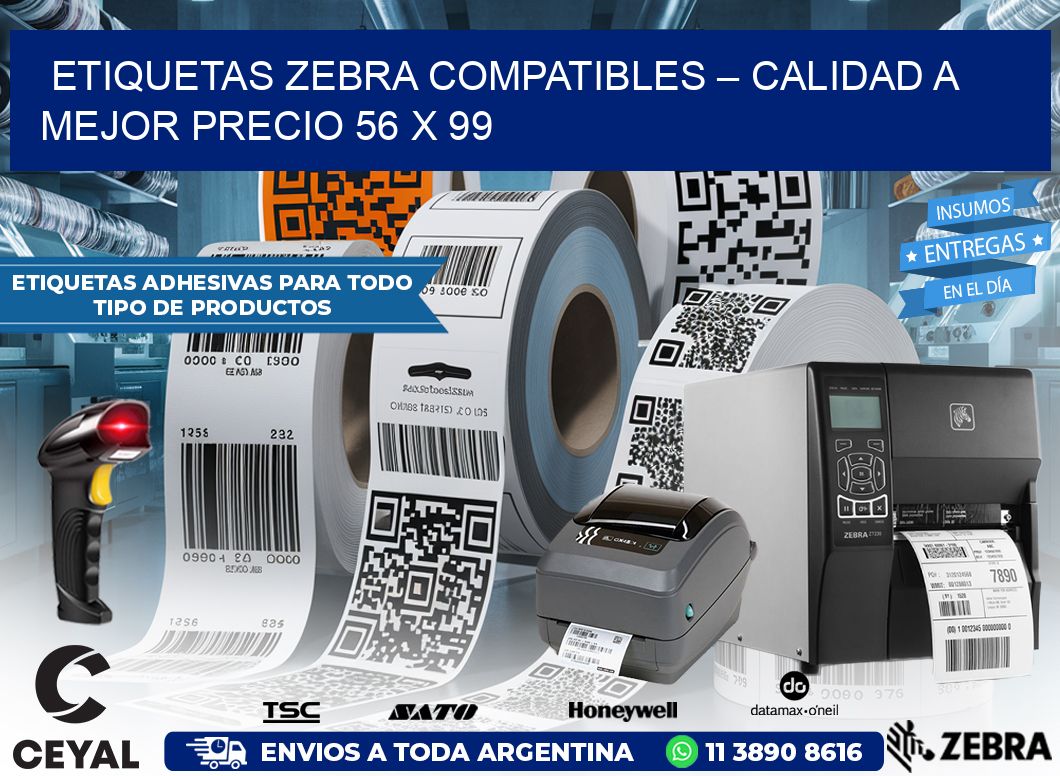 Etiquetas Zebra Compatibles – Calidad a Mejor Precio 56 x 99