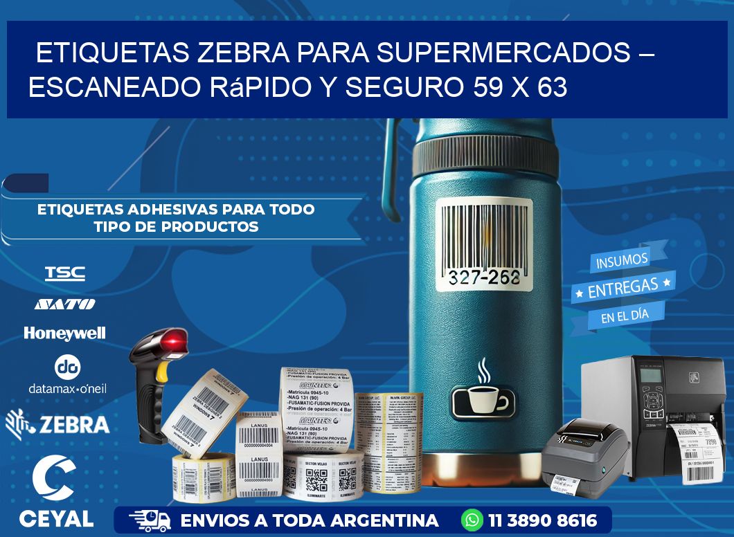 Etiquetas Zebra para Supermercados – Escaneado Rápido y Seguro 59 x 63