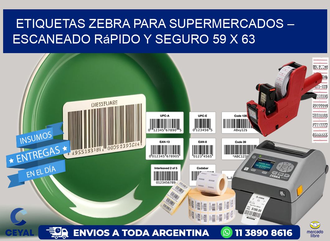 Etiquetas Zebra para Supermercados – Escaneado Rápido y Seguro 59 x 63