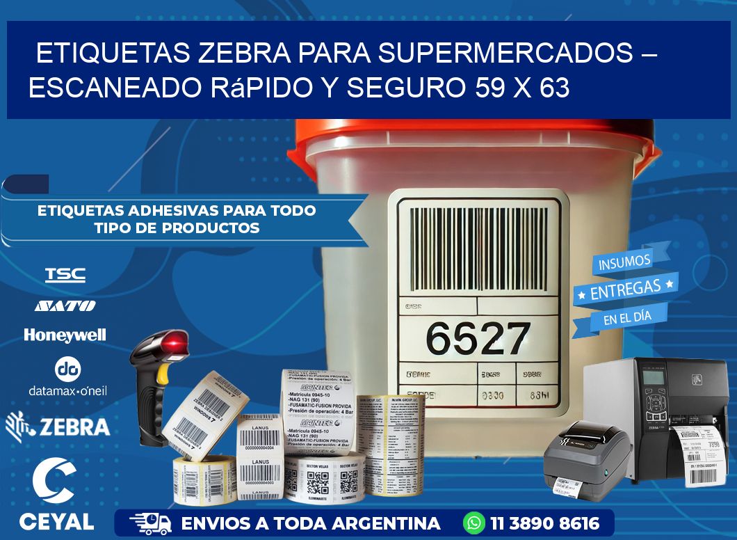 Etiquetas Zebra para Supermercados – Escaneado Rápido y Seguro 59 x 63