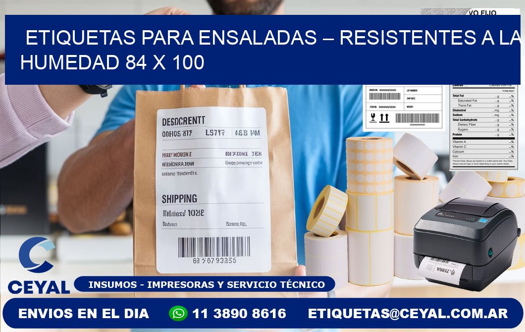 Etiquetas para ensaladas – Resistentes a la humedad 84 x 100