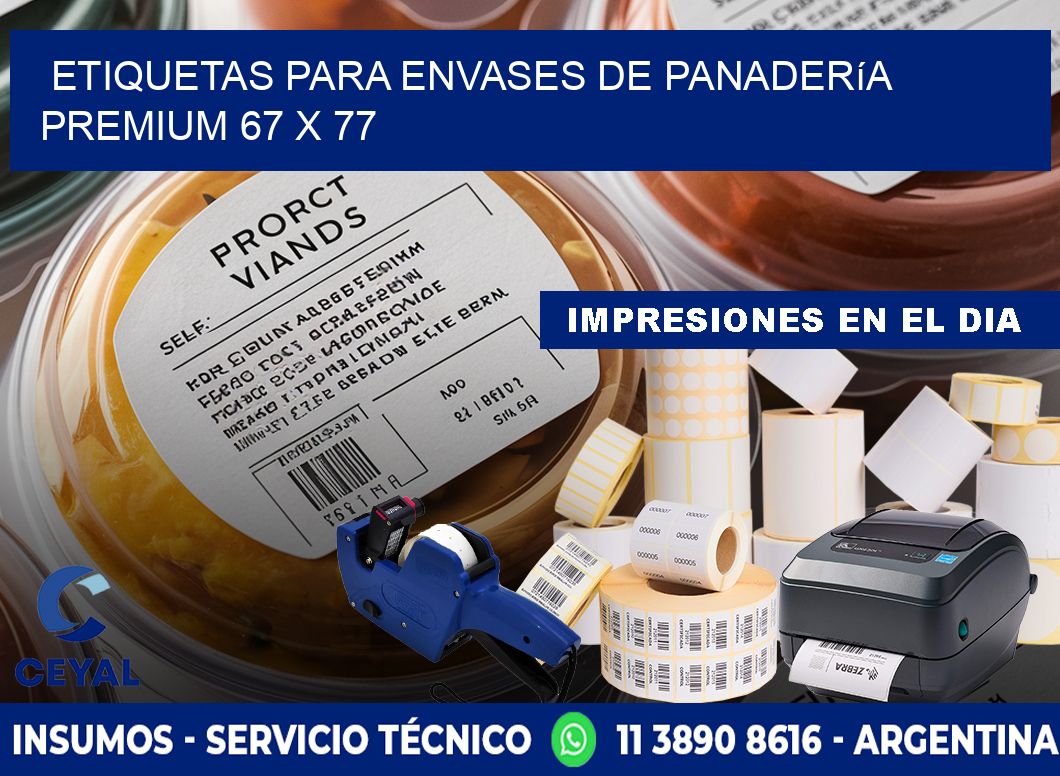 Etiquetas para envases de panadería premium 67 x 77