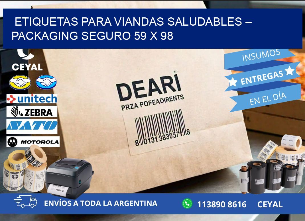 Etiquetas para viandas saludables – Packaging seguro 59 x 98