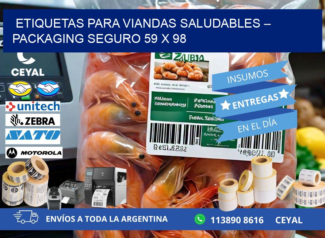 Etiquetas para viandas saludables – Packaging seguro 59 x 98