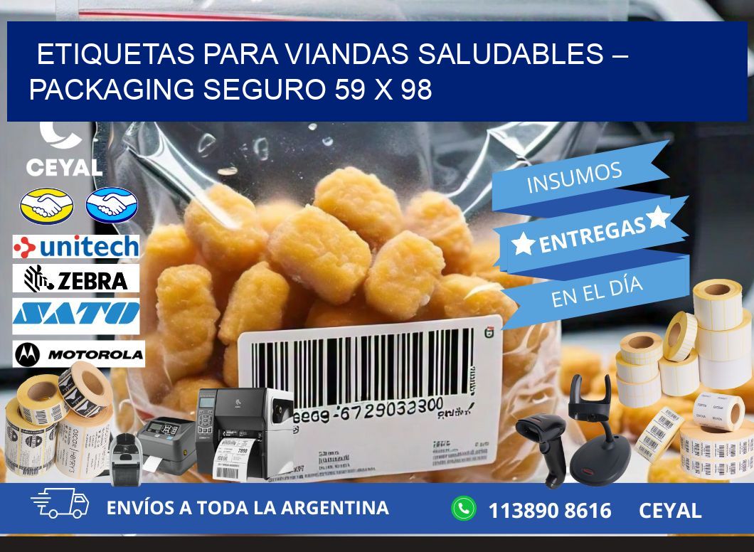 Etiquetas para viandas saludables – Packaging seguro 59 x 98