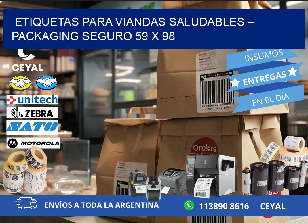 Etiquetas para viandas saludables – Packaging seguro 59 x 98