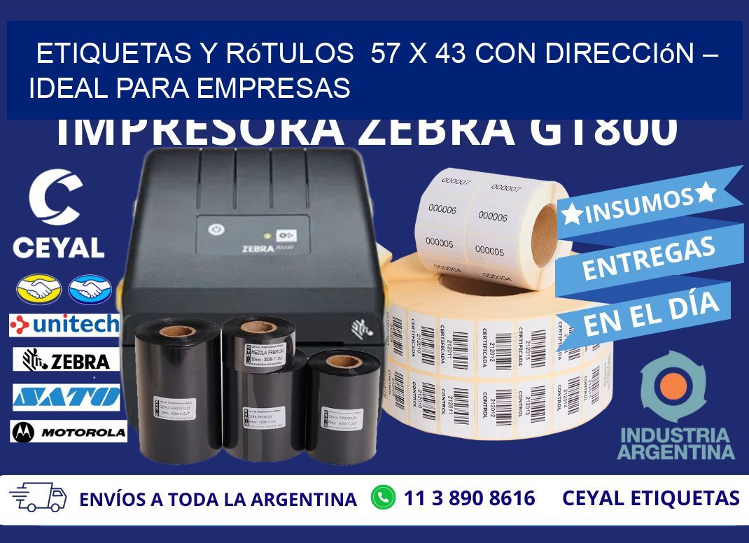 Etiquetas y Rótulos  57 x 43 con Dirección – Ideal para Empresas