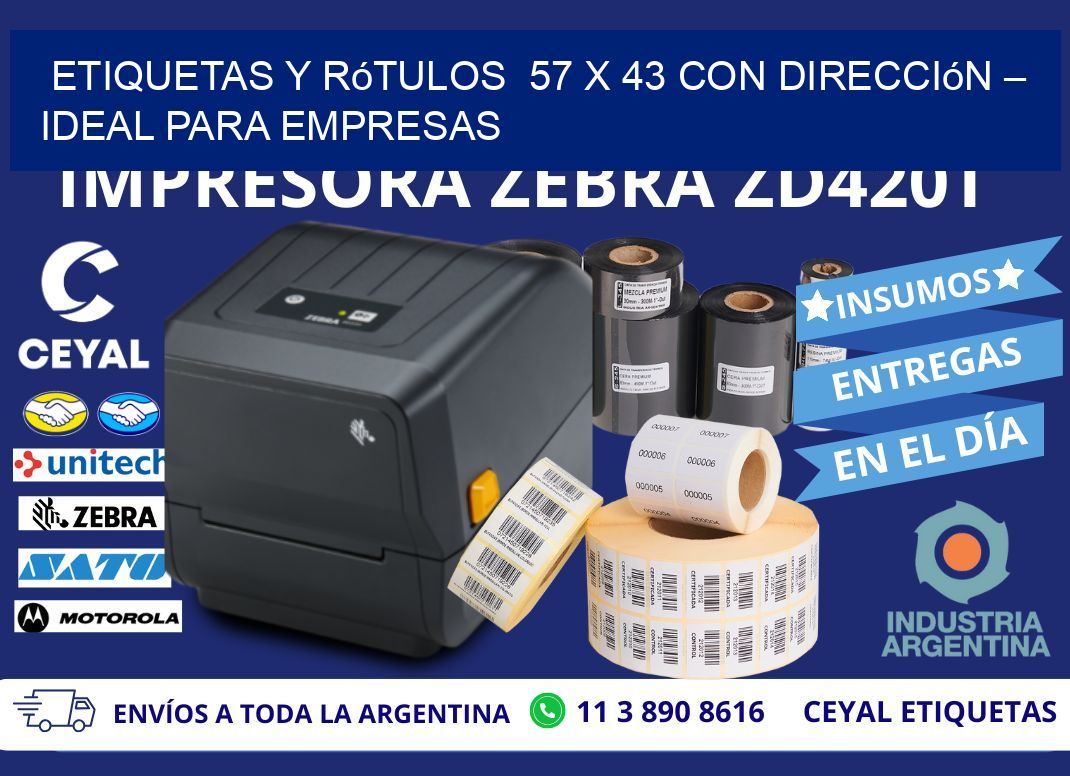 Etiquetas y Rótulos  57 x 43 con Dirección – Ideal para Empresas