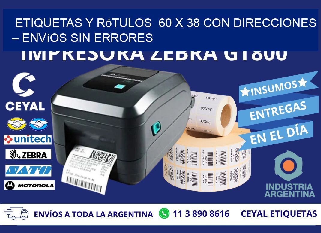 Etiquetas y Rótulos  60 x 38 con Direcciones – Envíos sin Errores