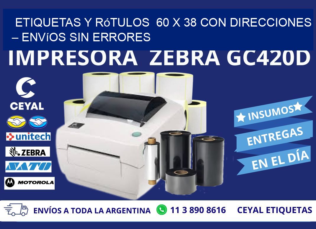 Etiquetas y Rótulos  60 x 38 con Direcciones – Envíos sin Errores