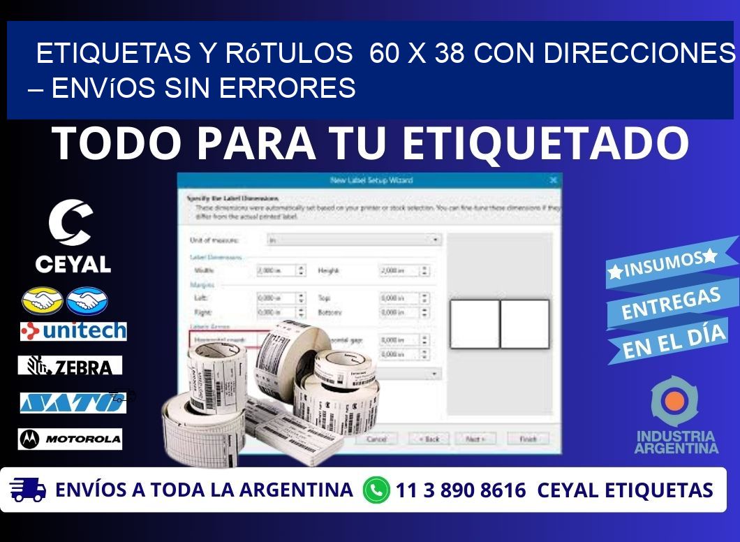 Etiquetas y Rótulos  60 x 38 con Direcciones – Envíos sin Errores