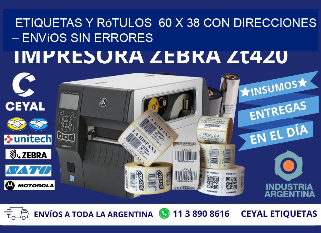 Etiquetas y Rótulos  60 x 38 con Direcciones – Envíos sin Errores