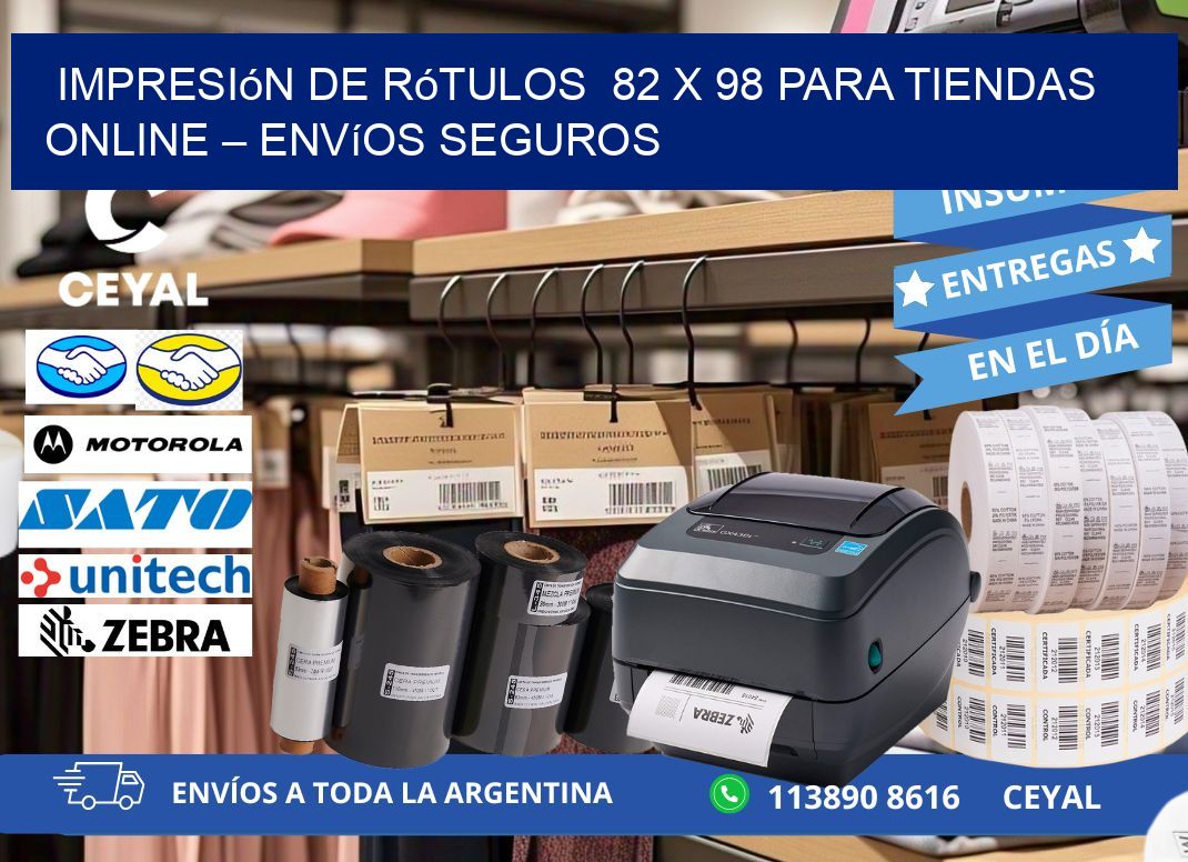 Impresión de Rótulos  82 x 98 para Tiendas Online – Envíos Seguros