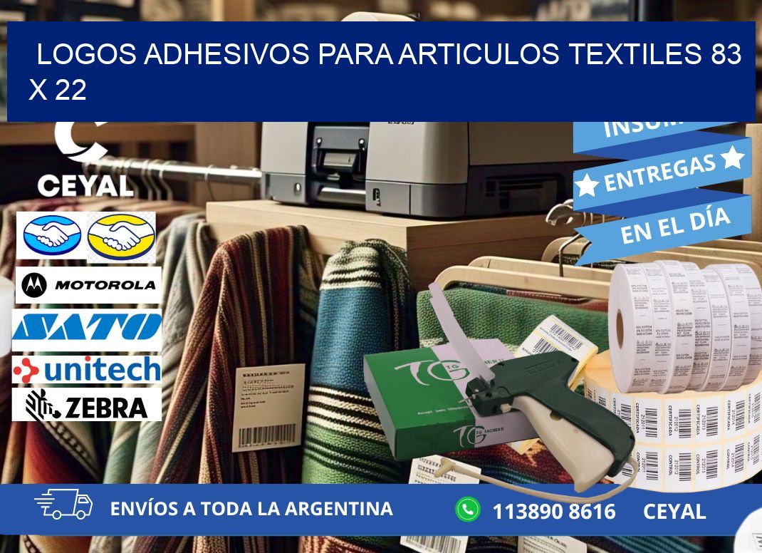 LOGOS ADHESIVOS PARA ARTICULOS TEXTILES 83 x 22