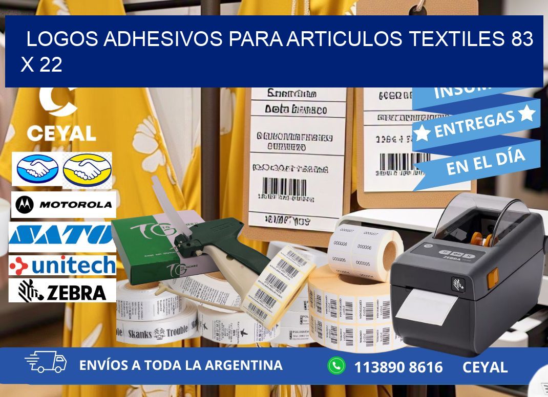 LOGOS ADHESIVOS PARA ARTICULOS TEXTILES 83 x 22