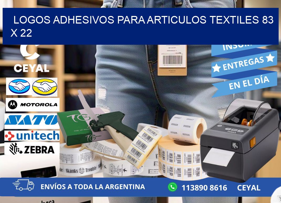 LOGOS ADHESIVOS PARA ARTICULOS TEXTILES 83 x 22