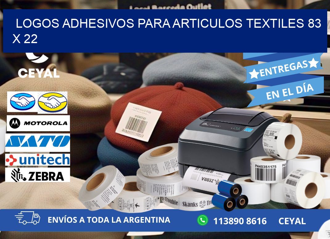 LOGOS ADHESIVOS PARA ARTICULOS TEXTILES 83 x 22