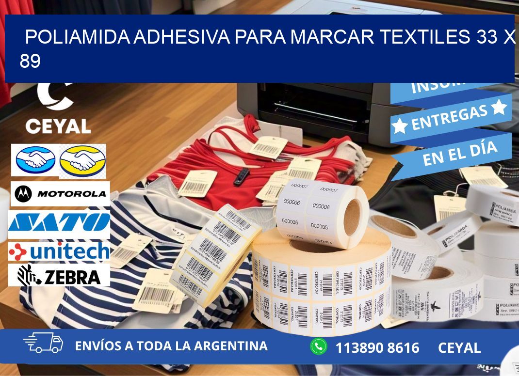 POLIAMIDA ADHESIVA PARA MARCAR TEXTILES 33 x 89