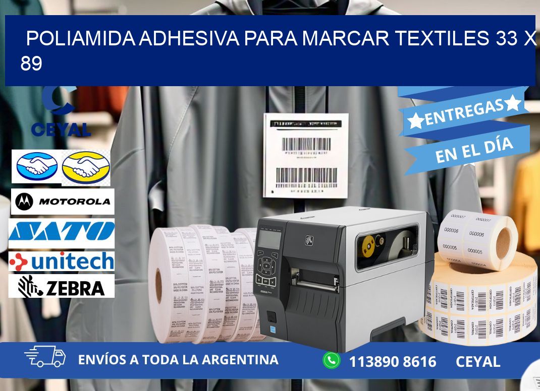 POLIAMIDA ADHESIVA PARA MARCAR TEXTILES 33 x 89