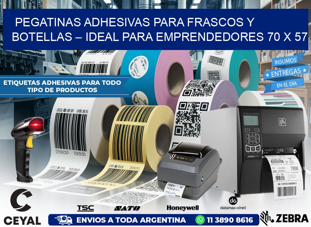 Pegatinas Adhesivas para Frascos y Botellas – Ideal para Emprendedores 70 x 57