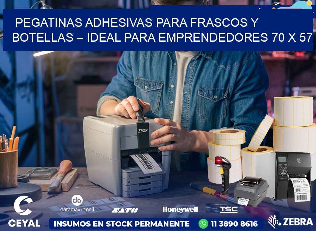 Pegatinas Adhesivas para Frascos y Botellas – Ideal para Emprendedores 70 x 57