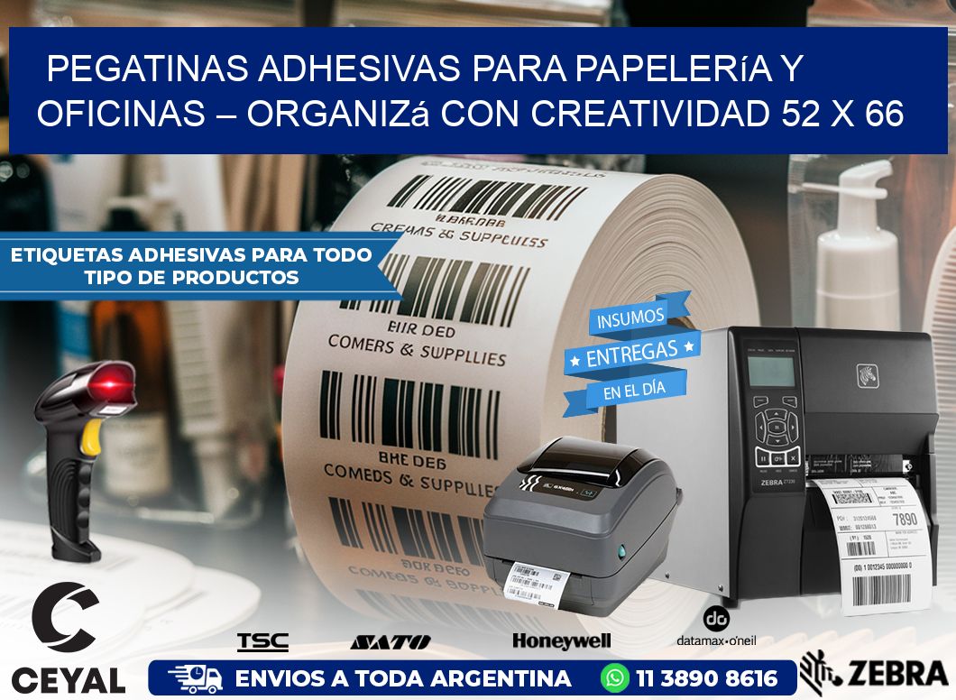 Pegatinas Adhesivas para Papelería y Oficinas – Organizá con Creatividad 52 x 66