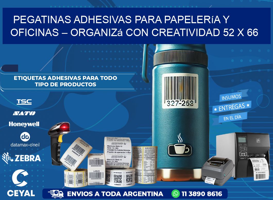 Pegatinas Adhesivas para Papelería y Oficinas – Organizá con Creatividad 52 x 66