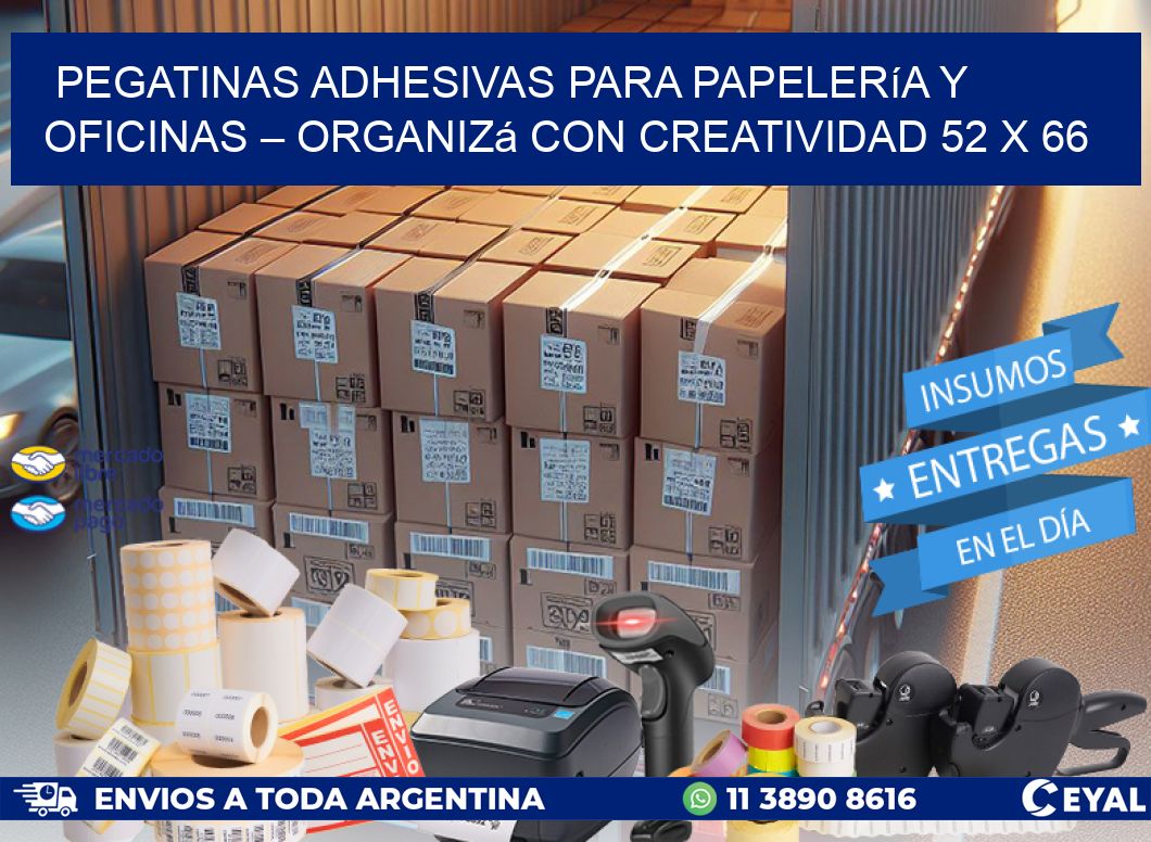 Pegatinas Adhesivas para Papelería y Oficinas – Organizá con Creatividad 52 x 66