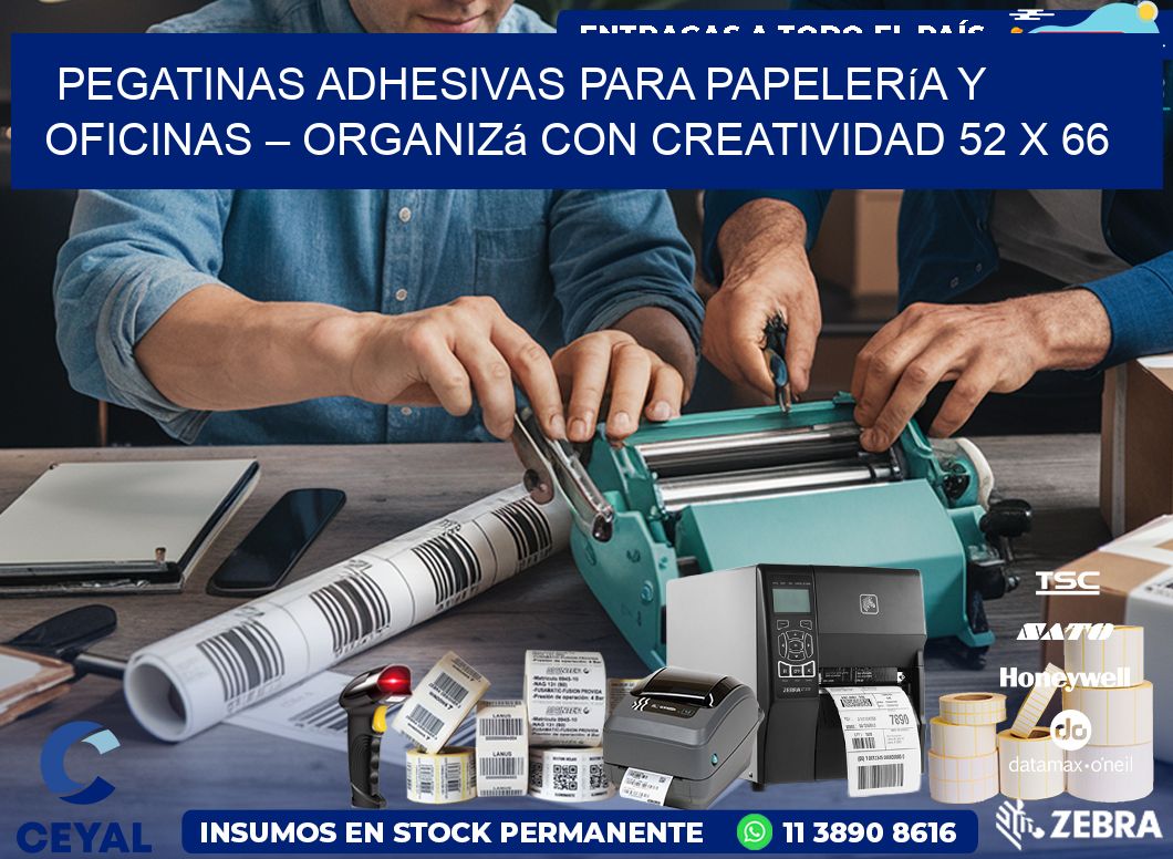 Pegatinas Adhesivas para Papelería y Oficinas – Organizá con Creatividad 52 x 66